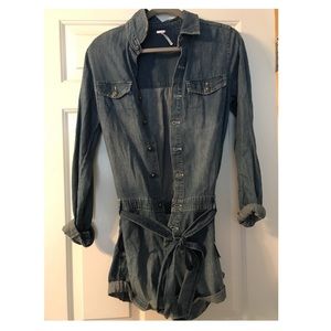 Free People denim button-up romper